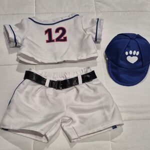 Build-A-Bear White and Blue Baseball Outfit